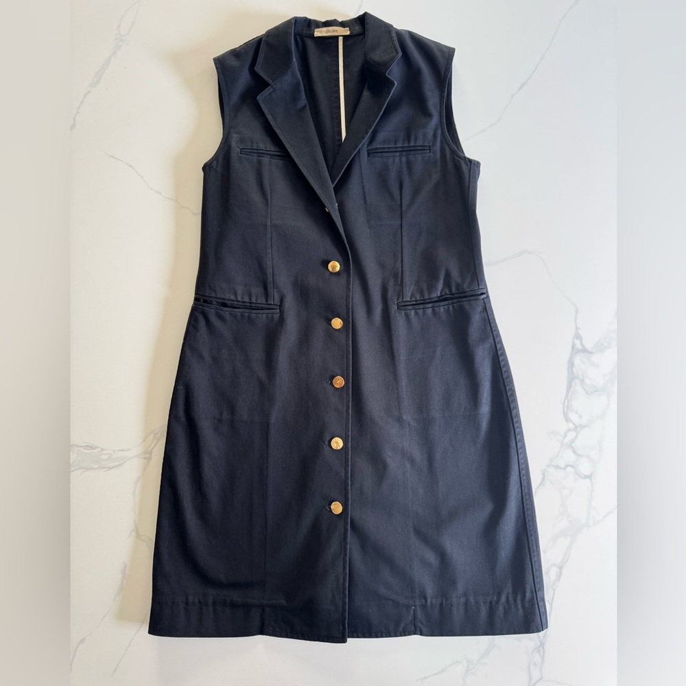 Celine - 2010’s Era Cotton Long Coat Dress Vest - FR 38 - US Small